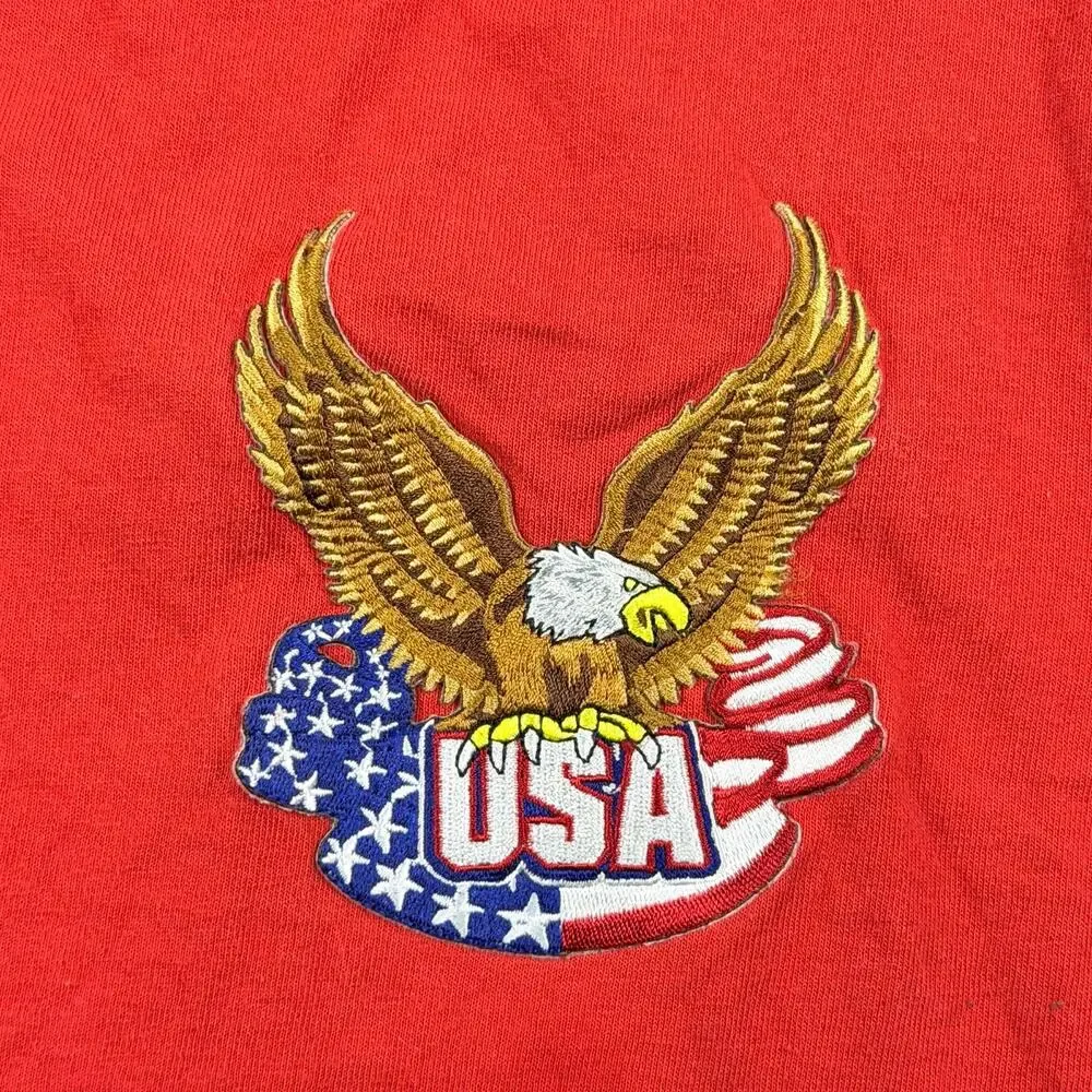 USA Eagle Sleeveless T-Shirt Youth Large Patriotic Red